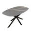 Gemala Modern Grey Dining Table with Black Crossed Metal Legs-1554525198