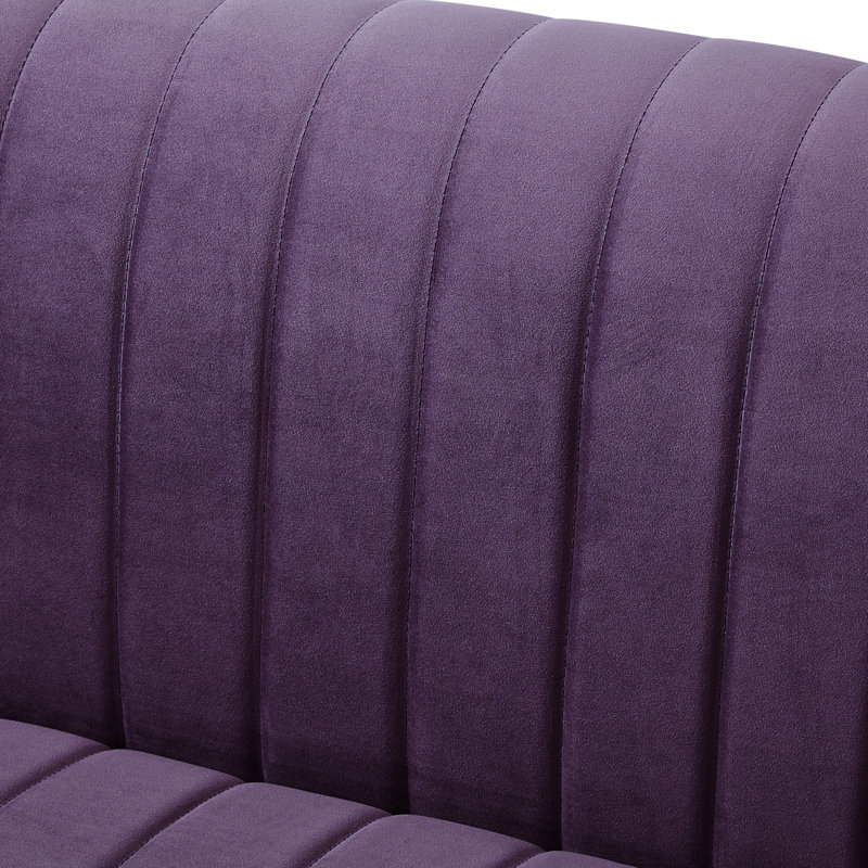 Causeuse en velours Sean, Velours chromé, Velours mauve