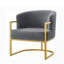 Chaise de lecture rembourrée moderne avec cadre en métal doré Concetta-726124258