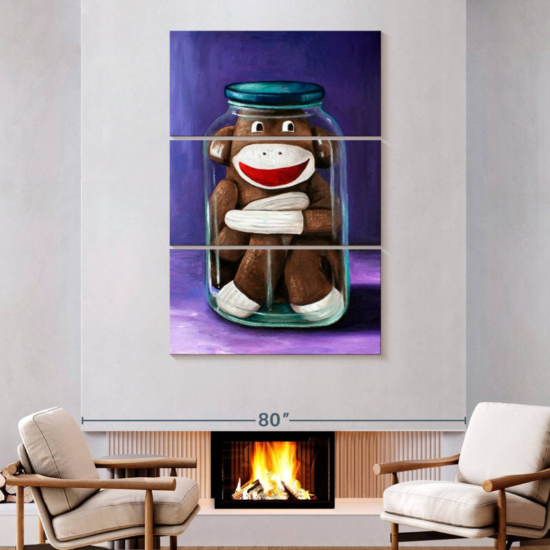 Ketti Preserving Childhood Sock Monkey, 74" H x 48" W