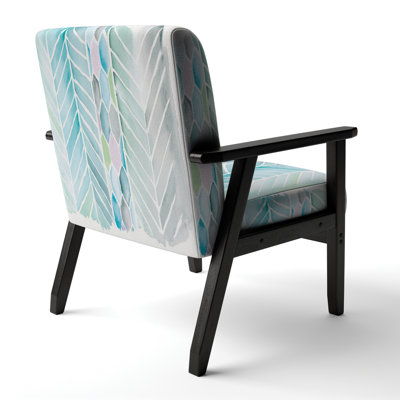 'Frohlinde - Watercolor Geometric Swatch Element IV - Upholstered Mid-Century Accent Arm Chair