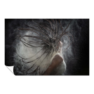 Woman Flips Dreadlocks Hair with Dust 1 Piece Wall Art