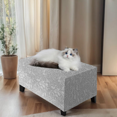 High Elasticity Jacquard Fabric Stool Cover - Elastic Fit For Rectangle And Square Ottomans