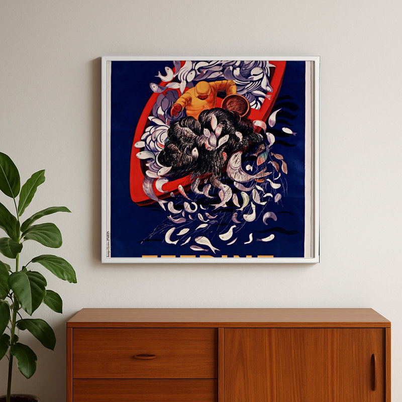 «Pastine Secret des Pêches Miraculeuses», art rétro encadré, H 21,75 po x l 21,75 po