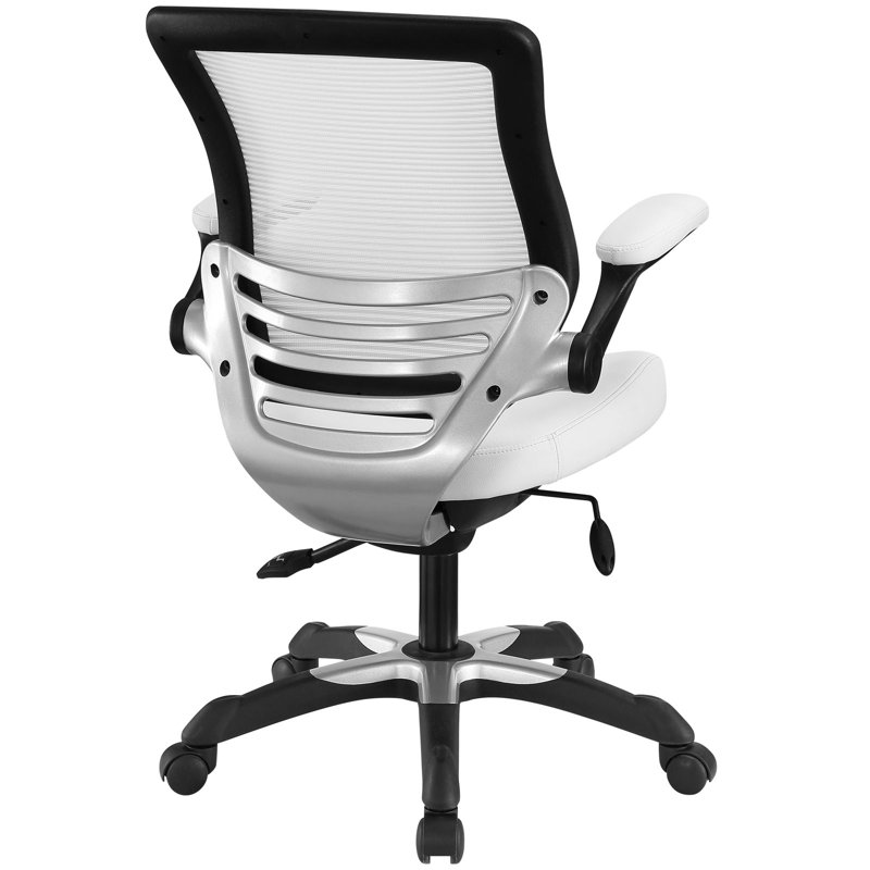 White Mesh and Leatherette Adjustable Office Chair