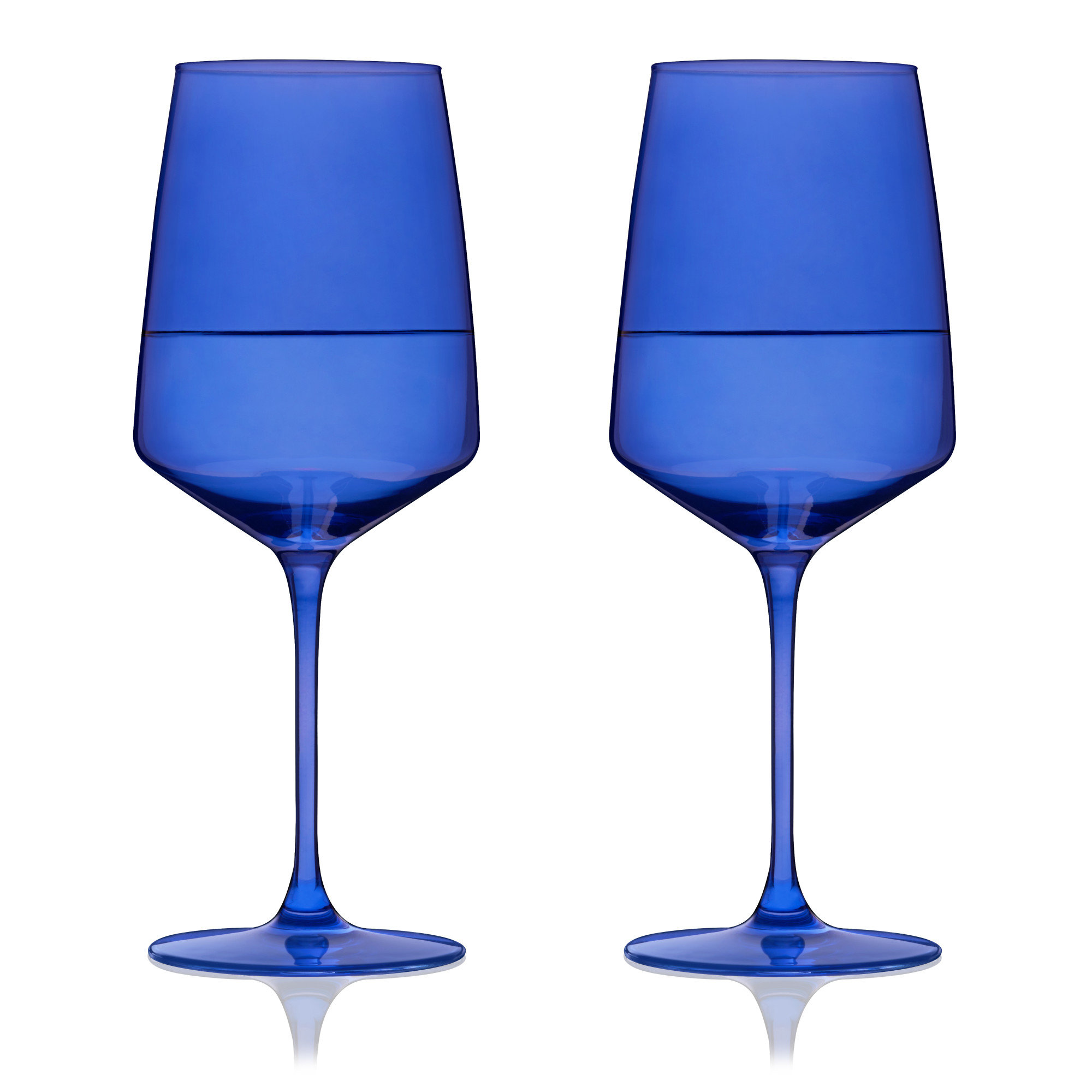 Reserve Nouveau Crystal Wine Glasses, Blue