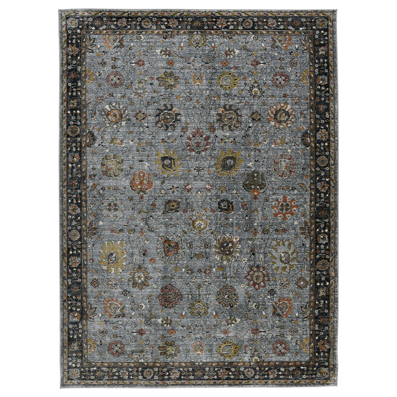 Olivia Traditional Floral Bordered Premium Polyester Performance Area Rug, Rectangle 2' x 3'3"