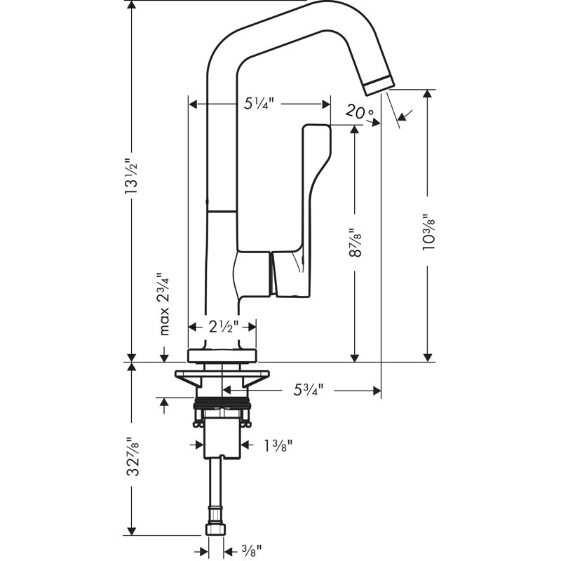 AXOR Citterio Bar Faucet, Chrome