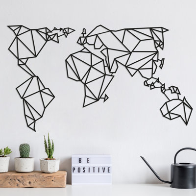 Elegant Black Decorative Metal Wall Accessory, 39.4 x 22.8 inches | 100% Metal Construction, Thickness: 0.06 inches | Perfect for Home Decor, Modern Style, Easy to Hang with Back Piece