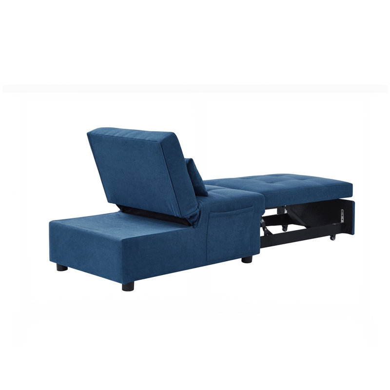 Fauteuil inclinable en lin, Bleu