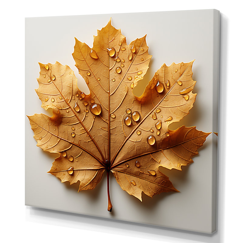 Feuilles brunes réduction roussâtre I, H 16 po x l 16 po x P 1 po, Toile tendue