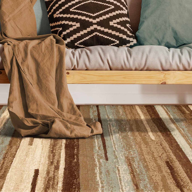 Contemporary Stripes Abstract Lines 100% Polypropylene Runner, Runner 2'7" x 8'