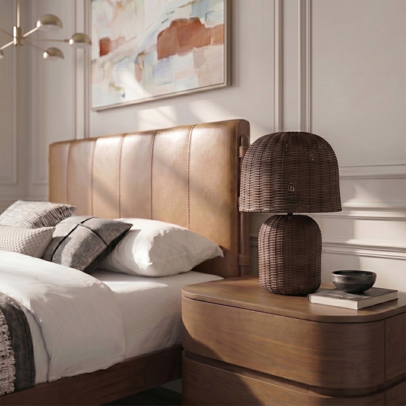 Lampe de table en rotin Nomad, Brun