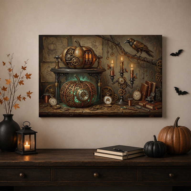 Art mural sur toile d'Halloween Steampunk, H 24 po x l 36 po