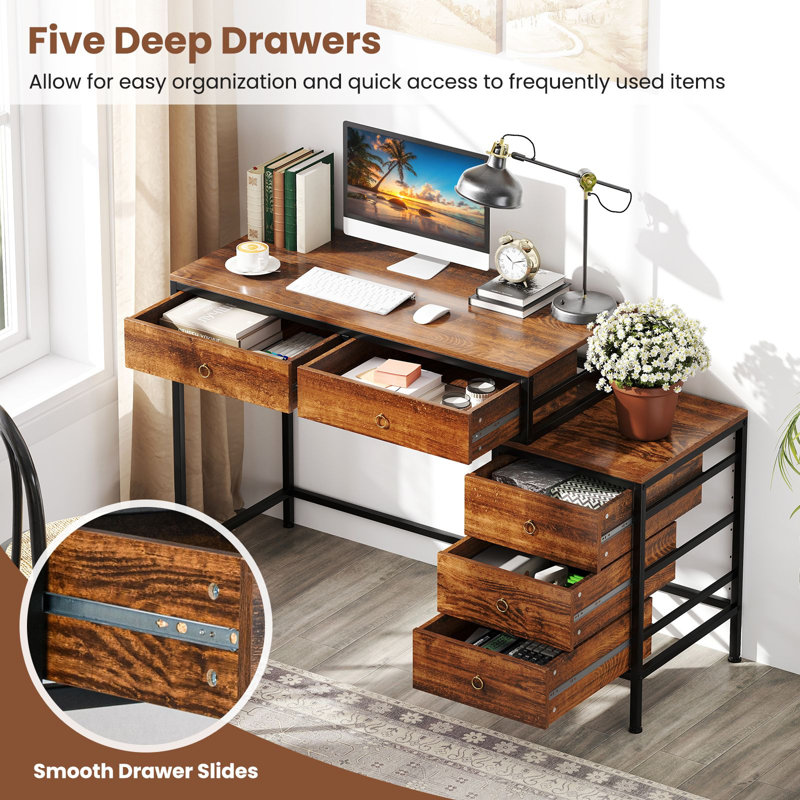 Metal Base Computer Desk