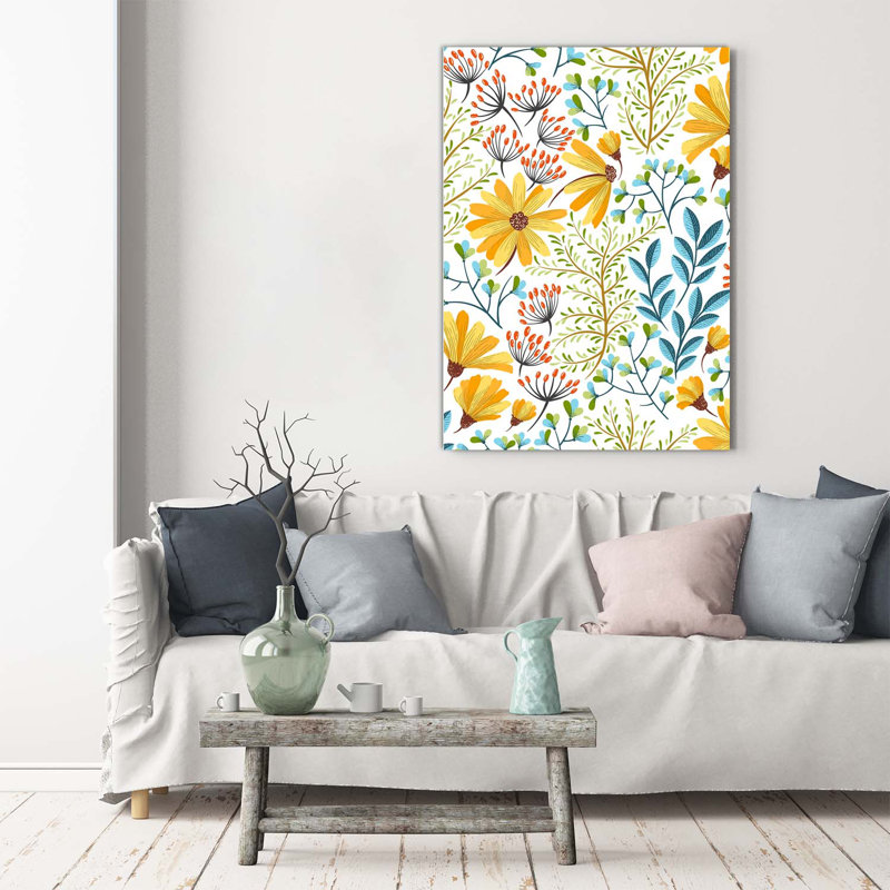 Field Flowers - Wrapped Canvas Print