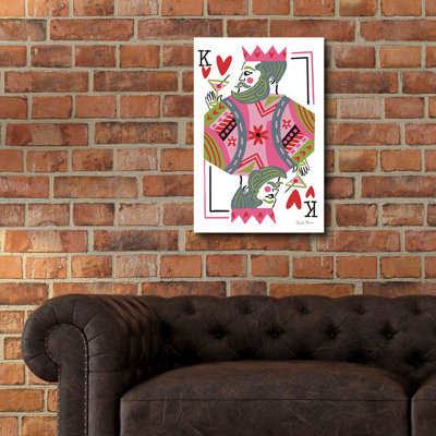  'King Of Hearts' by Farida Zaman Acrylic Glass Wall Art, 16" x 24"