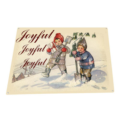 Plaque en métal Joyful Christmas