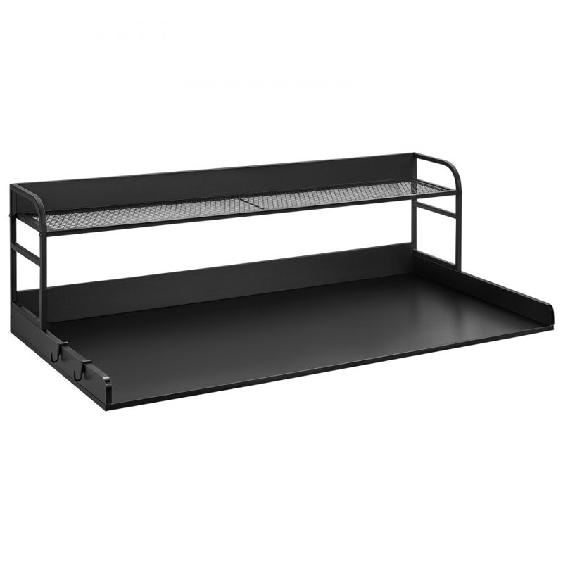 Washer Dryer Countertop with Shelf 54"x27" Wooden Washer Dryer Cover, Matte Black