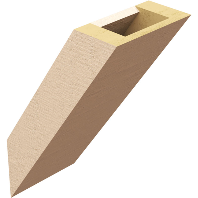 Attelle de genou traditionnelle en faux bois de cèdre brut Timberthane, l 5 po x P 8 po x H 12 po, brun clair apprêté