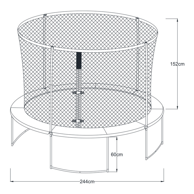 8' Backyard: In-Ground with Safety Enclosure, Black