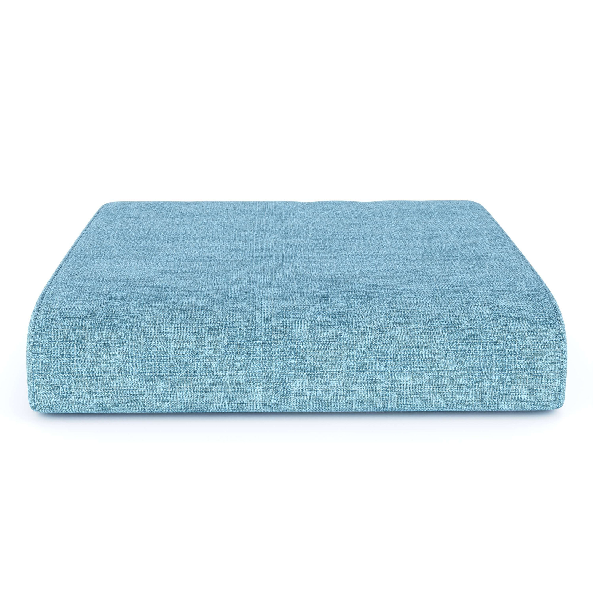 Sunbrella Outdoor Ottoman Cushion, Cast Horizon Sunbrella® Plainweave, 4" H x 22" W x 20" D