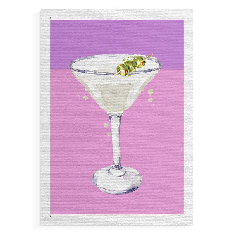 Martini néon - impression sur toile seulement - non encadrée, H 48 po x l 32 po
