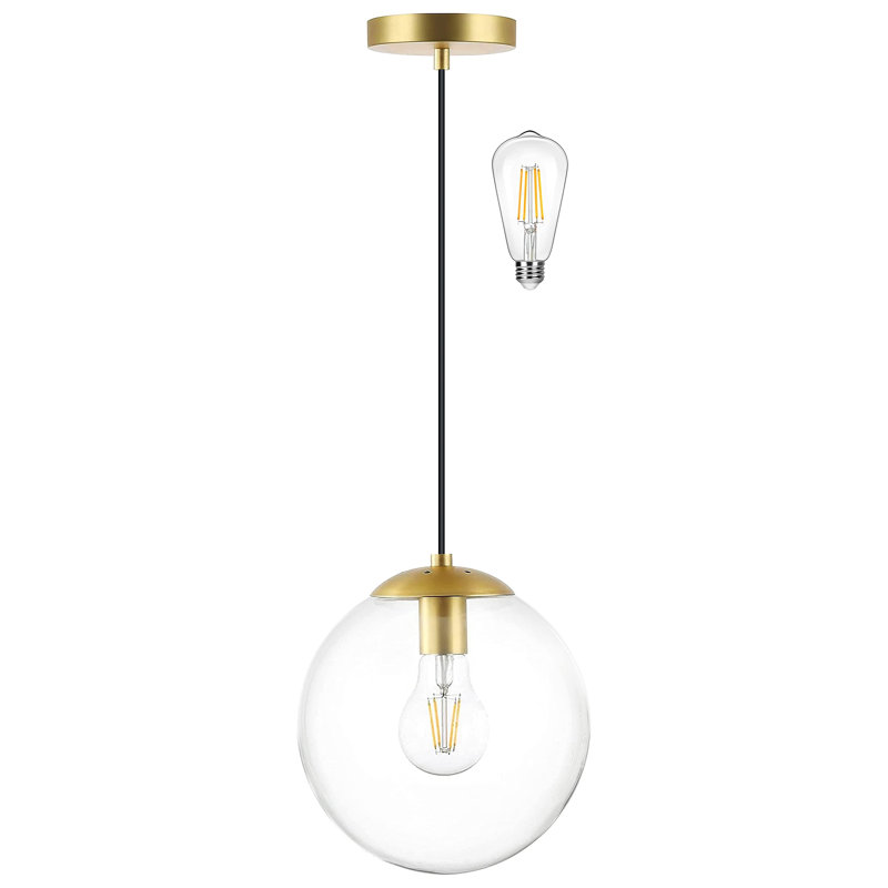 Luminaire suspendu simple à 1 lumière Gritta, Laiton