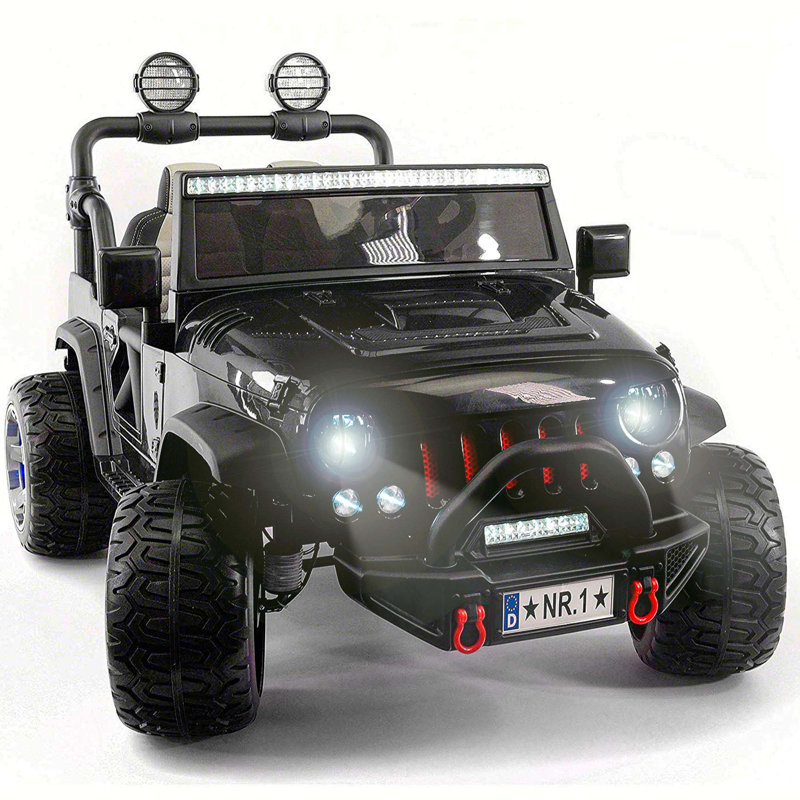 Moderno Kids 24 Volt 2 Seater All-Terrain Vehicles Battery Powered Ride On Toy with c, Black