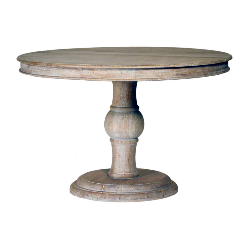 47" Mango Solid Wood Pedestal Dining Table, 30"H x 47"L x 47"W