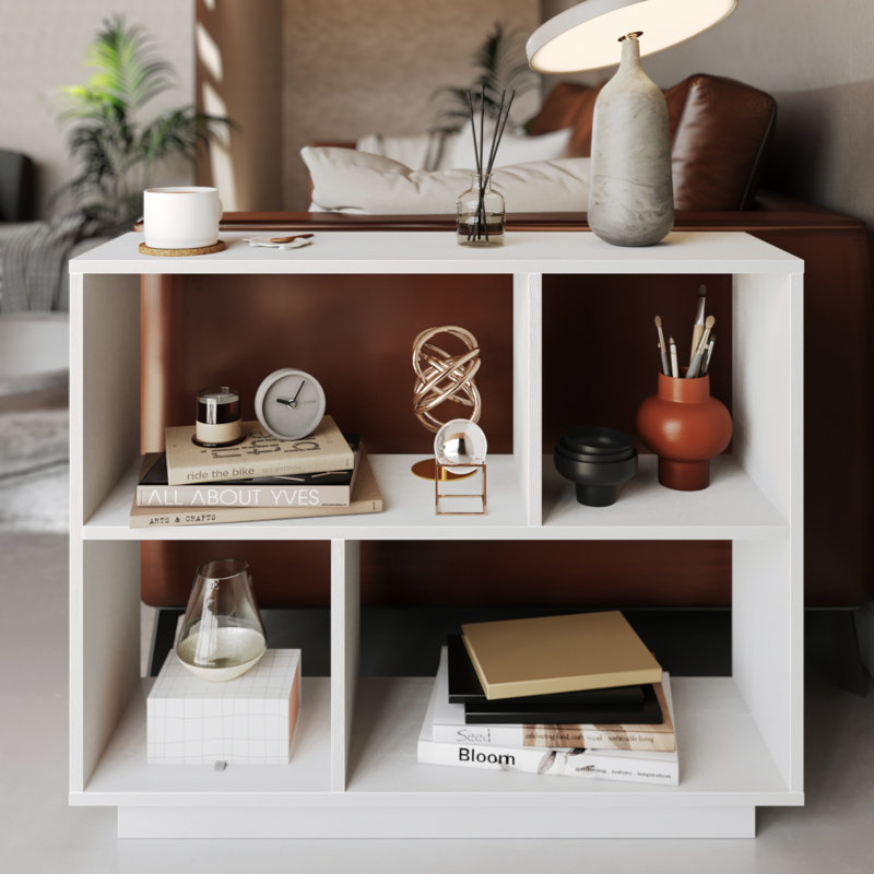 Table de bout et table d'appoint Adel de 35 po de hauteur, Blanc