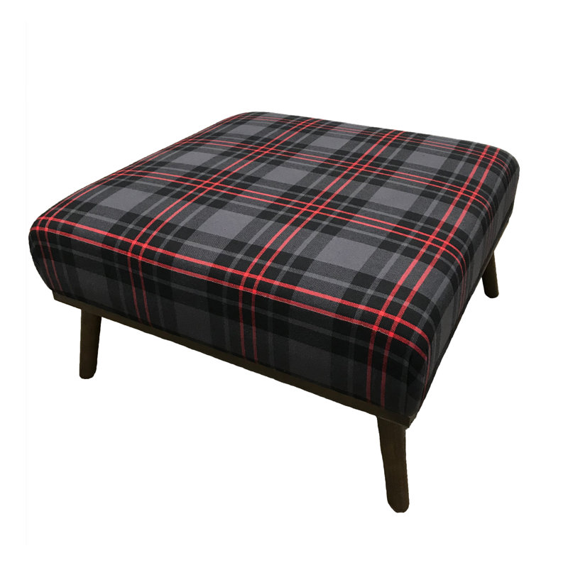 Repose-pieds de cocktail carré à motif écossais 30" Poughkeepsie