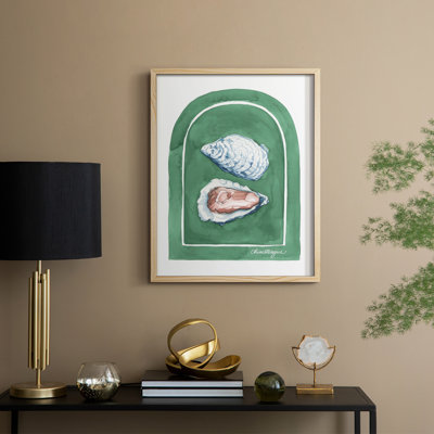 East Coast Oysters II, reproduction encadrée - bois massif