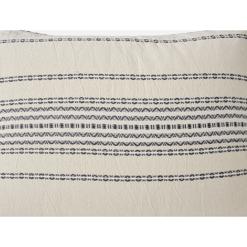 Rippled Sham, King, Ivory/Black