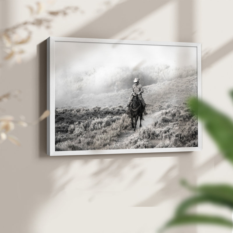 Cowboy -Framed Print - Restickable, H 11 po x l 14 po, Blanc
