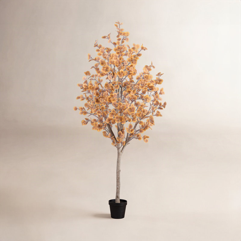 Arbre d'eucalyptus artificiel automne automne, H 96 po x l 46 po x P 46 po