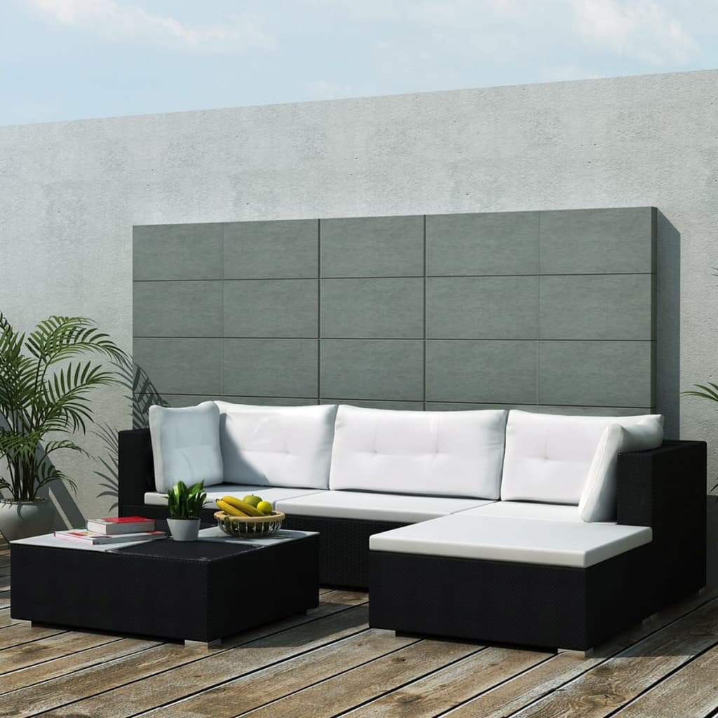 4-Sitzer Lounge-Set Almandine aus Polyrattan mit Polster