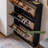 Black Solid Wood Shoe Storage Bench