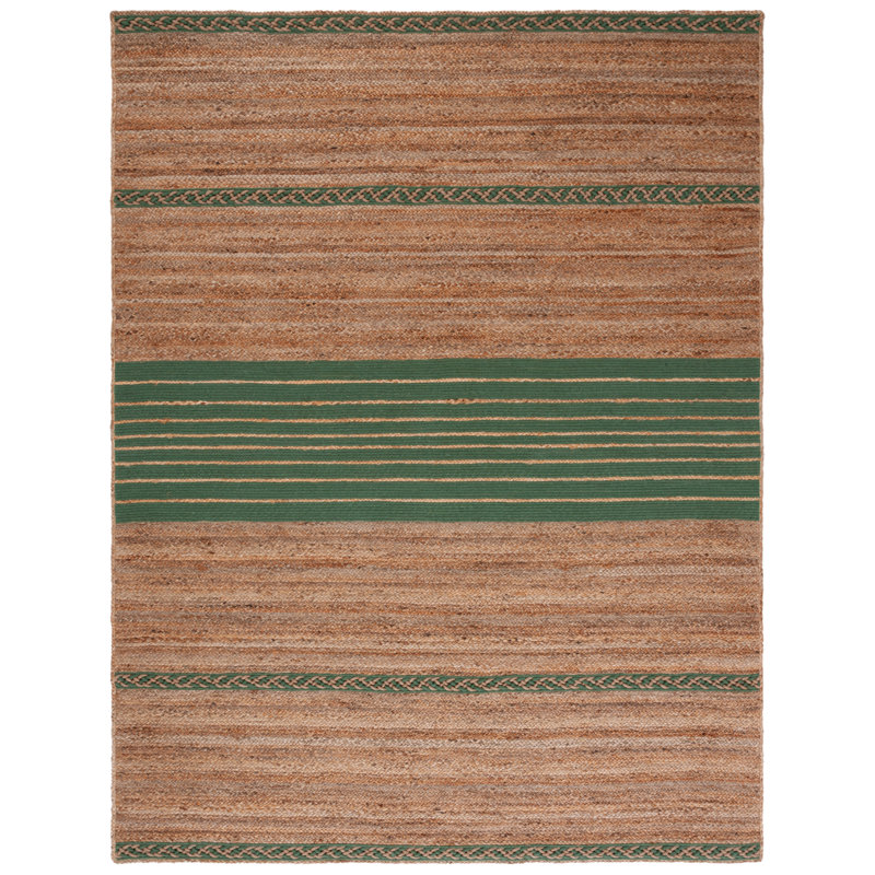Tapis réversible en jute / coton tissé à la main Trigg, Rectangle 6 pi x 9 pi