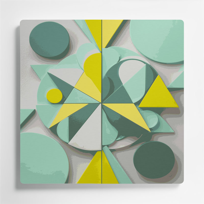 Abstract Shapes 60 Green Metal Wall Art