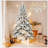 Flocked Christmas Tree With 768 Tips, Realistic PE+PVC Snowy Hinged Tree With Metal Stand, Full Artificial Xmas Tree For Holiday Decoration