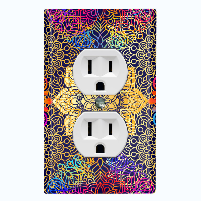 Patterned 1 - Gang Toggle Light Switch Standard Wall Plate