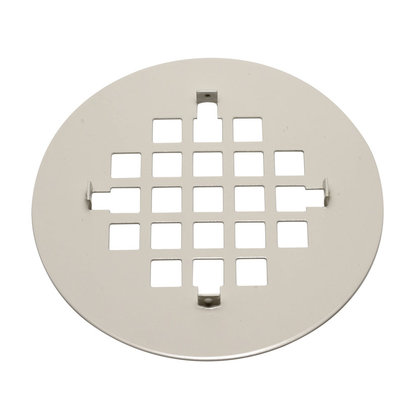 Universal 4-1/4 in. Snap-Tite Round Shower Strainer, Biscuit