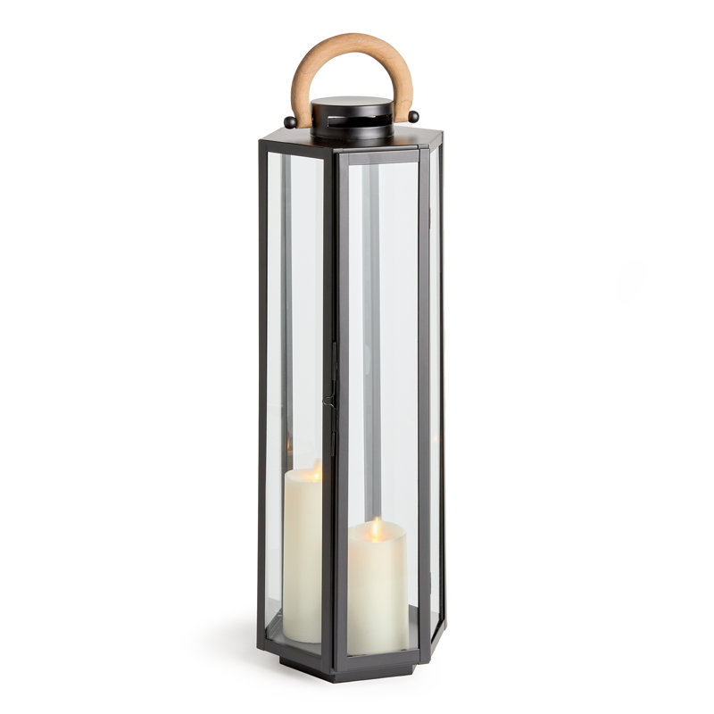 Floor Lantern, 29" H x 8" W x 9" D, Black