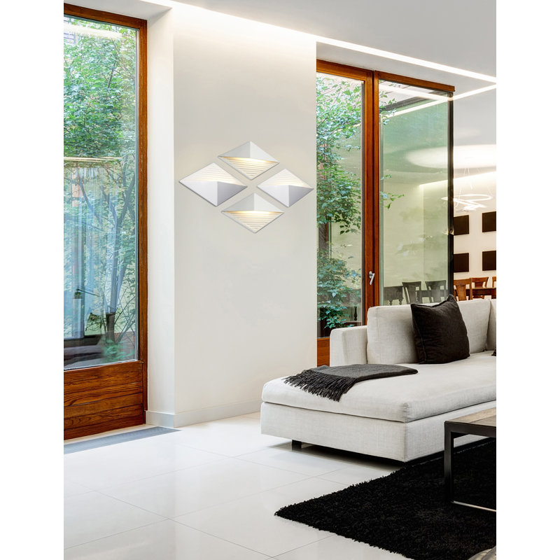 Caeli Ceramic Wall Sconce, Gloss White Fixture, No