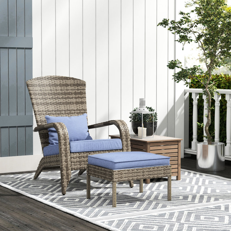 Chaise de patio avec coussins - Extérieur gris. Style dossier haut. Idéal pour le jardin, la terrasse, la cour ou la piscine.