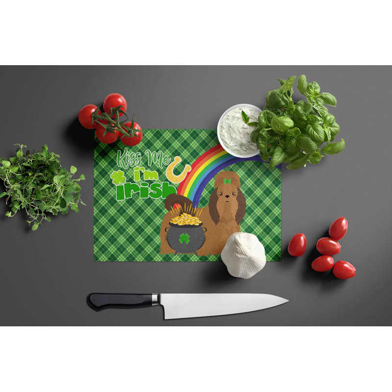 Planche à découper en verre trempé avec pieds antidérapants St. Patrick's Day
