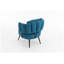 Fauteuil d'appoint en chenille bleue avec ressorts ensachés et fauteuil moderne pour petits espaces