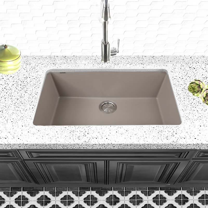 Plymouth 30'' L Single Basin Kitchen Sink, Truffle