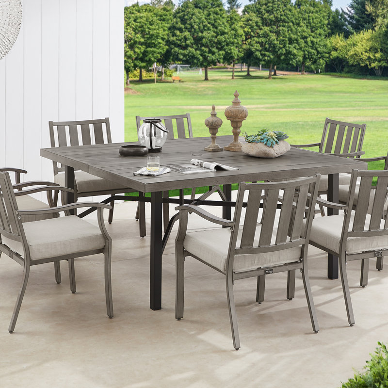 Azur Patio Square 8 - Person Dining Set With Sunbrella® Cushions